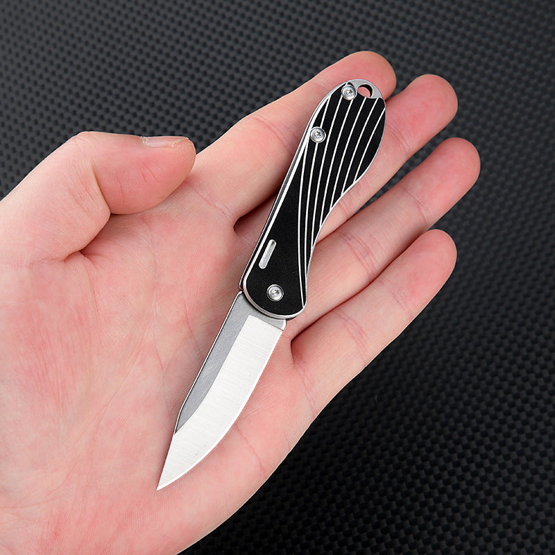 MASALONG MA-TY-049 Cuchillo mariposa negro, minicuchillo plegable afilado de acero inoxidable, llavero portátil, accesorios para colgar, desembalaje, entrega exprés, cuchillo para abrir cajas, cuchillo para frutas