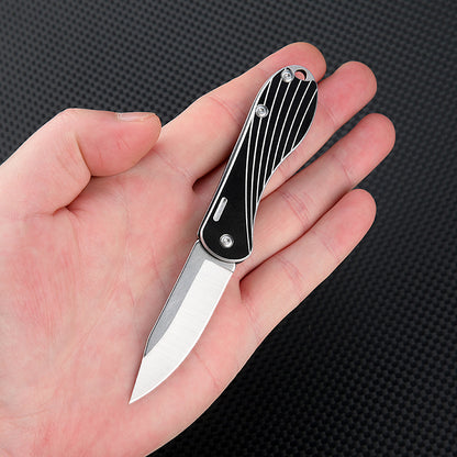 MASALONG MA-TY-049 Cuchillo mariposa negro, minicuchillo plegable afilado de acero inoxidable, llavero portátil, accesorios para colgar, desembalaje, entrega exprés, cuchillo para abrir cajas, cuchillo para frutas