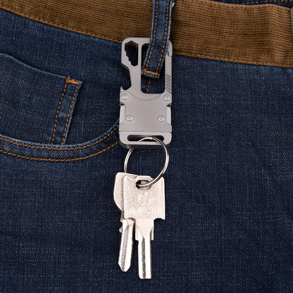 MASALONG MA-TY-042 Chaveiro de carro de liga de titânio multifuncional, chaveiro minimalista para pendurar na cintura masculina, ferramenta de combinação portátil, faca de desempacotamento