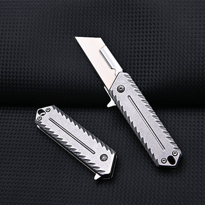 MASALONG MA-TY-032 Stainless steel heavy-duty art knife, quick opening paper knife, trapezoidal blade, replaceable unboxing knife, carpet wallpaper knife