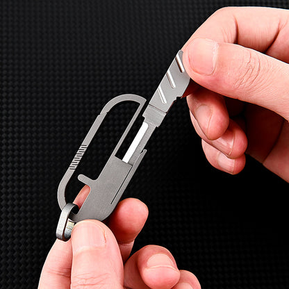 MASALONG MA-TY-055 Cuchillo llavero de aleación de titanio, desempaquetado y desembalaje, cuchillo de entrega exprés, llavero de automóvil para colgar en la cintura para hombres, cuchillo de inserción y extracción invisible