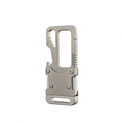 MASALONG MA-TY-042 Chaveiro de carro de liga de titânio multifuncional, chaveiro minimalista para pendurar na cintura masculina, ferramenta de combinação portátil, faca de desempacotamento