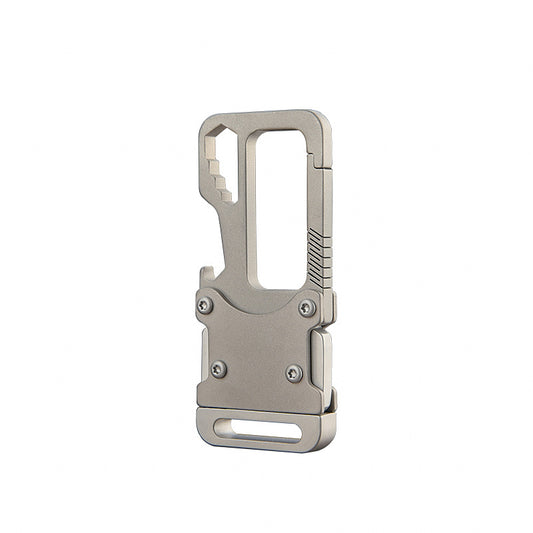 MASALONG MA-TY-042 Llavero multifuncional de aleación de titanio para automóvil, llavero minimalista para colgar en la cintura para hombres, herramienta de combinación portátil, cuchillo para desempaquetar