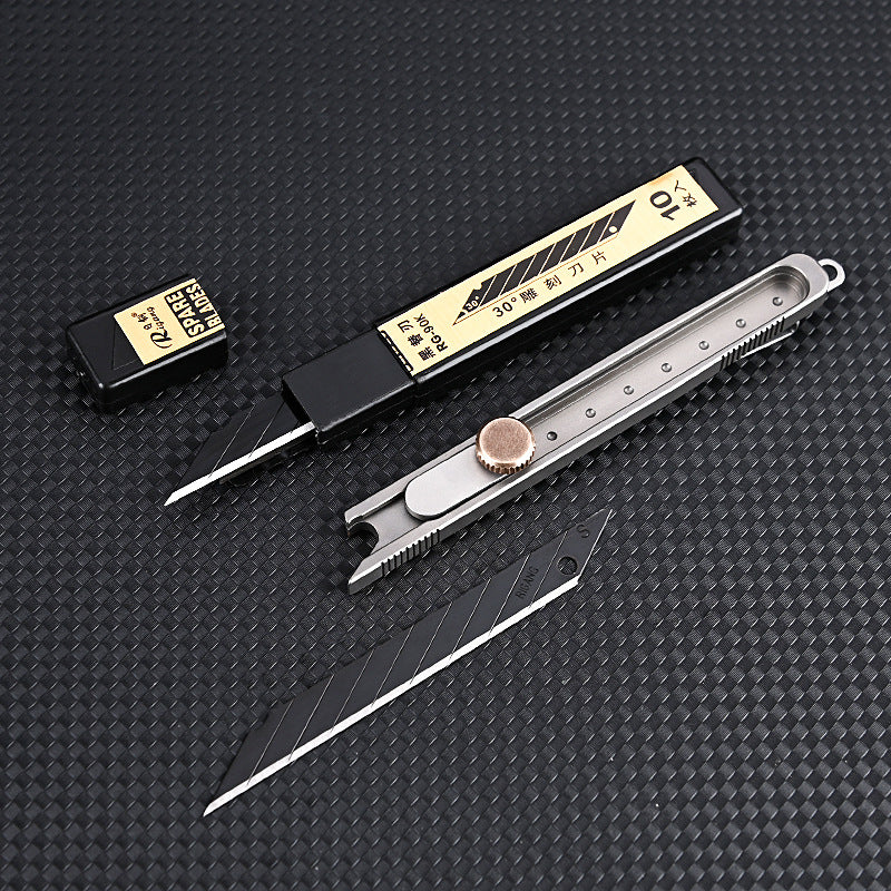 MASALONG MA-TY-065 Cuchillo de arte de aleación de titanio para desempaquetar y desempaquetar entrega urgente, cuchillo afilado para tallar, cuchillo para papel tapiz, suministros de oficina, cuchillo para cortar papel de metal