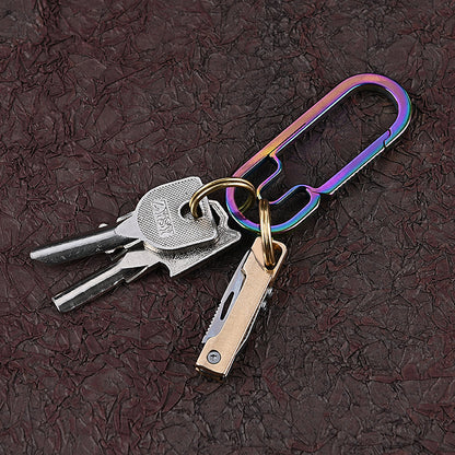 MASALONG MA-TY-009 Mini faca dobrável de latão afiada, portátil, rápida de remover, porta-chaves para faca de entrega, portátil, de bolso, faca de caixa aberta, autodefesa