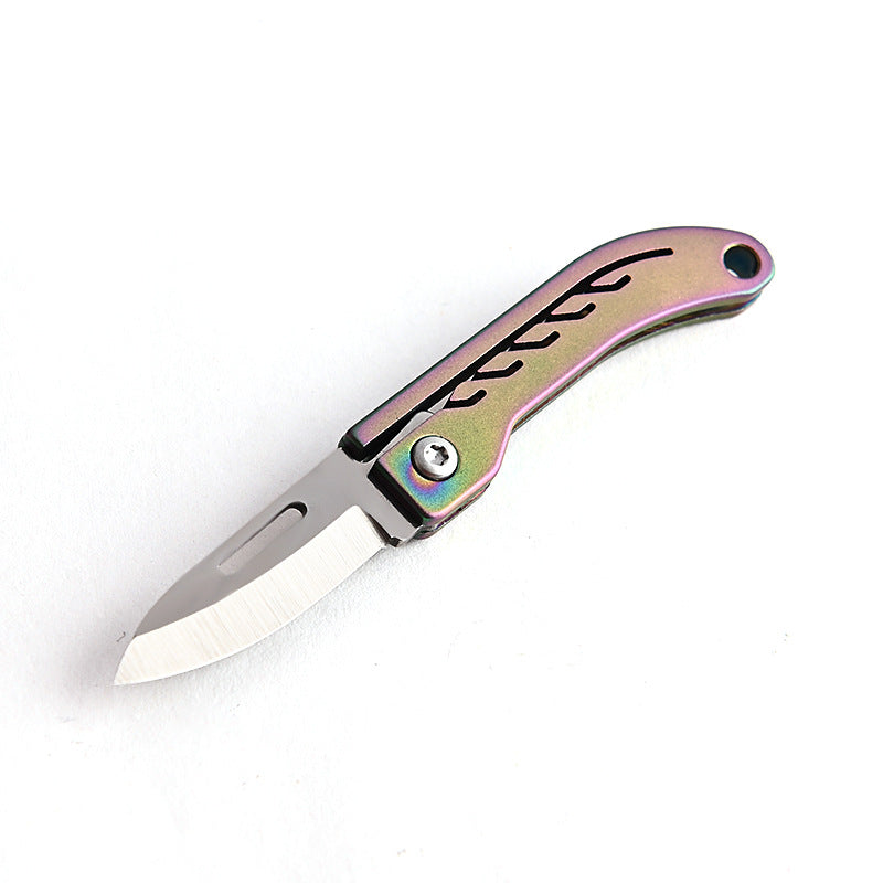 MASALONG MA-TY-048 Mini cuchillo plegable de aleación de titanio Llavero portátil con acero D2 de alta dureza Cuchillo afilado Cuchillo de entrega portátil y sin embalaje