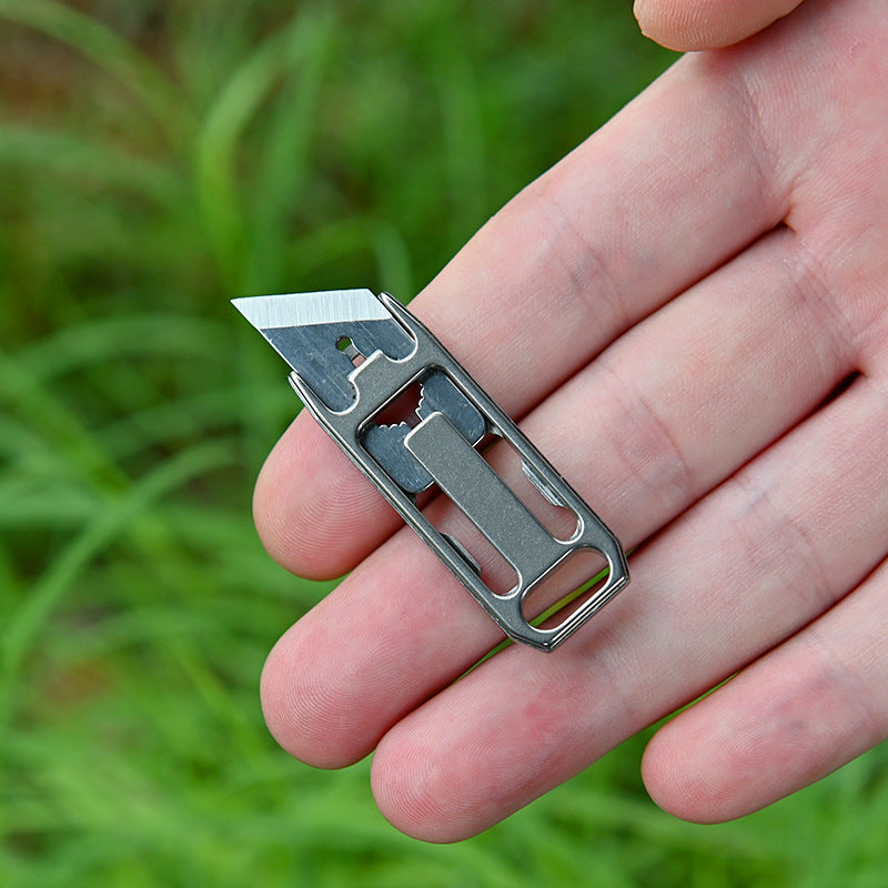 MASALONG MA-TY-068 Mini cuchillo de aleación de titanio, cuchillo de latón afilado y creativo, cuchillo de desembalaje y entrega exprés, cuchillo colgante de llavero portátil
