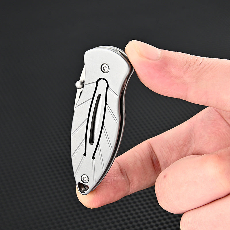 MASALONG MA-TY-050 D2 Cuchillo plegable pequeño de acero, llavero portátil, caja abierta, cuchillo afilado para frutas, cuchillo portátil para exteriores, autodefensa
