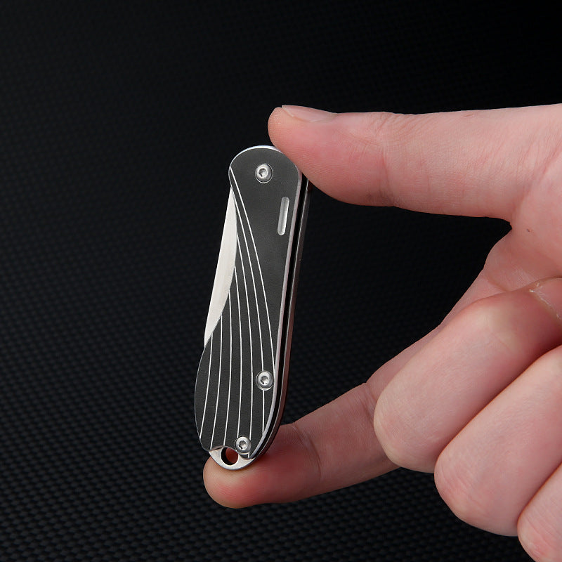 MASALONG MA-TY-049 Cuchillo mariposa negro, minicuchillo plegable afilado de acero inoxidable, llavero portátil, accesorios para colgar, desembalaje, entrega exprés, cuchillo para abrir cajas, cuchillo para frutas