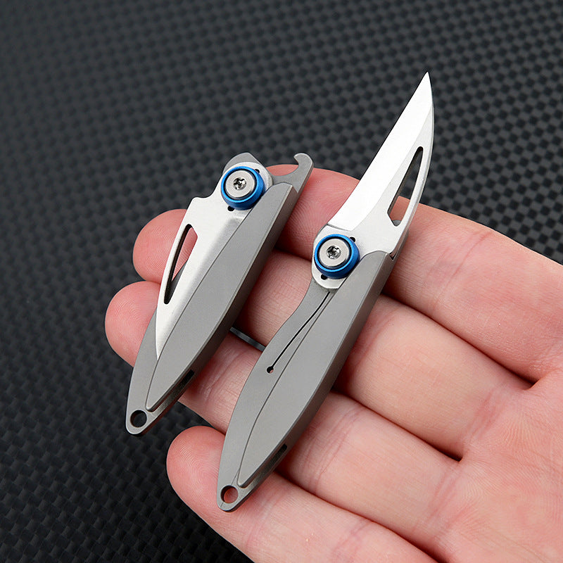 MASALONG MA-TY-040 Cuchillo de aleación de titanio, mini cuchillo plegable afilado, abridor de botellas de llavero portátil, desempaquetado y desembalaje de cuchillo de mensajería