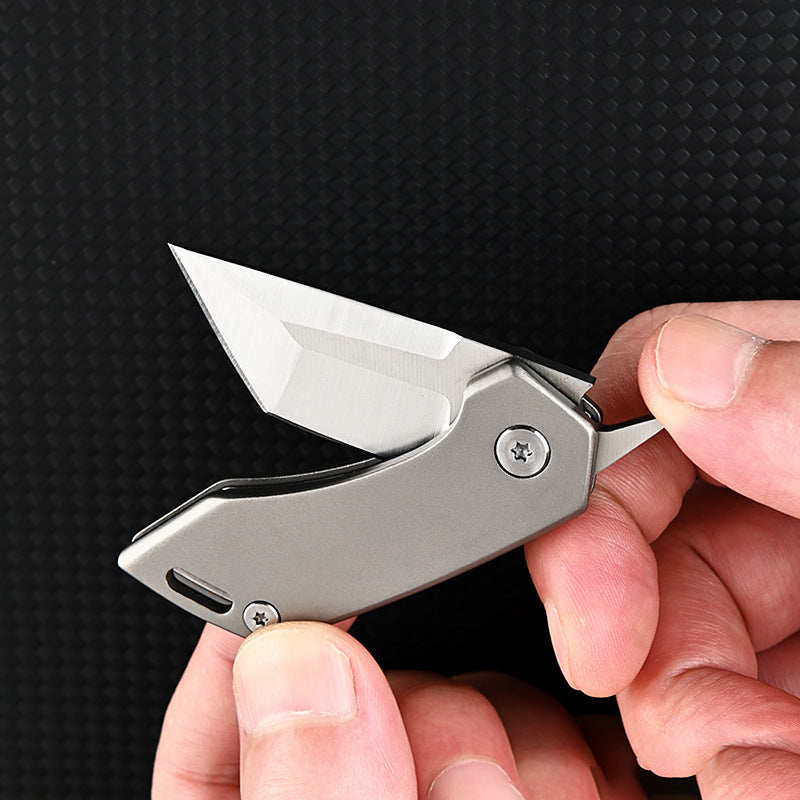 MASALONG MA-TY-054 Cuchillo plegable de aleación de titanio, cuchillo para exteriores afilado y portátil, abridor de botellas multifuncional de autodefensa, llavero portátil, cuchillo de desempaquetado