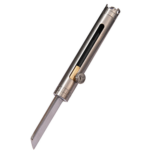 MASALONG MA-TY-058 Mini cuchillo llavero de titanio puro con alta dureza, herramienta de autodefensa afilada, cuchillo de fruta, cuchillo de entrega exprés portátil y fácil de desmontar