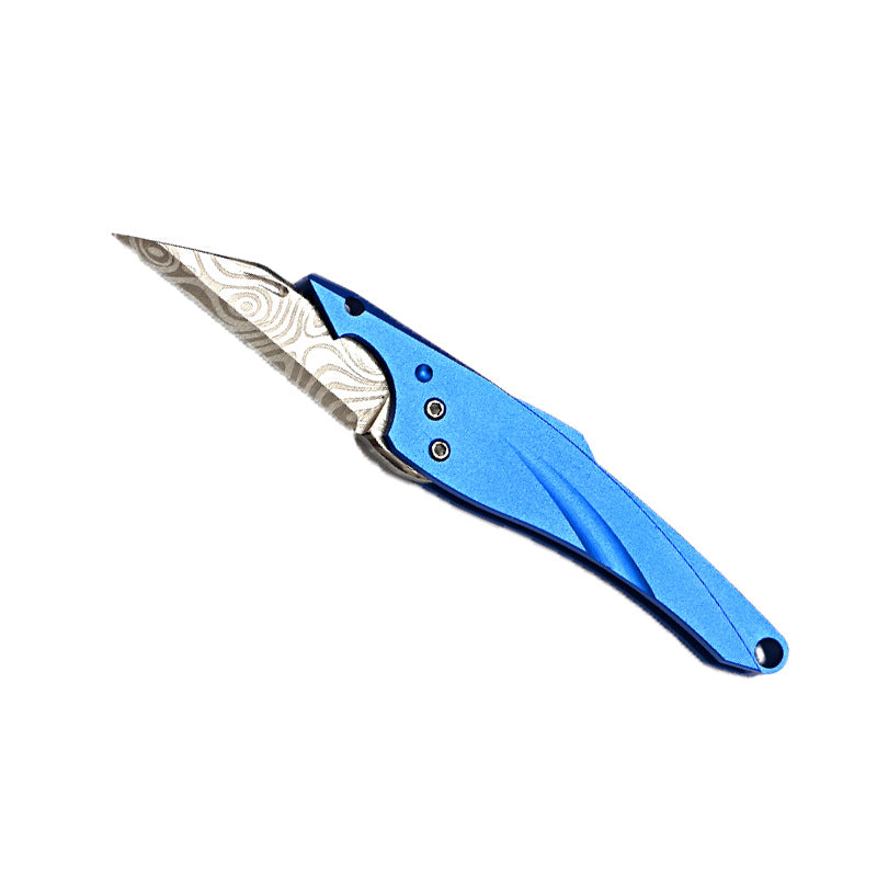 MASALONG MA-TY-070 Cuchillo Blue Fin original, mini cuchillo afilado con llavero, cuchillo portátil para abrir cajas exprés sin embalaje, cuchillo portátil de autodefensa para frutas