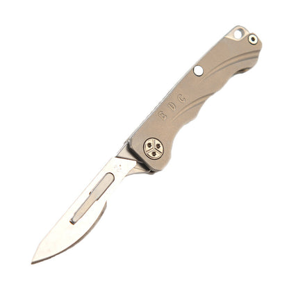 MASALONG MA-TY-056 Titanium alloy folding knife with sharp detachable express delivery knife, art knife, carving knife, mini keychain unboxing knife