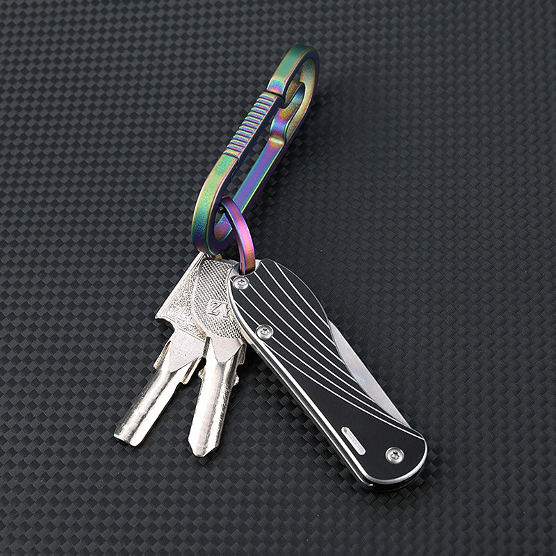 MASALONG MA-TY-049 Cuchillo mariposa negro, minicuchillo plegable afilado de acero inoxidable, llavero portátil, accesorios para colgar, desembalaje, entrega exprés, cuchillo para abrir cajas, cuchillo para frutas