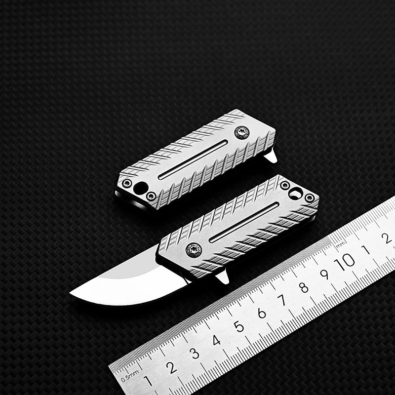 MASALONG MA-TY-074 Mini cuchillo plegable de aleación de titanio, cuchillo para exteriores de acero D2 afilado y de alta dureza, autoprotección, desmontaje de llavero portátil, cuchillo exprés