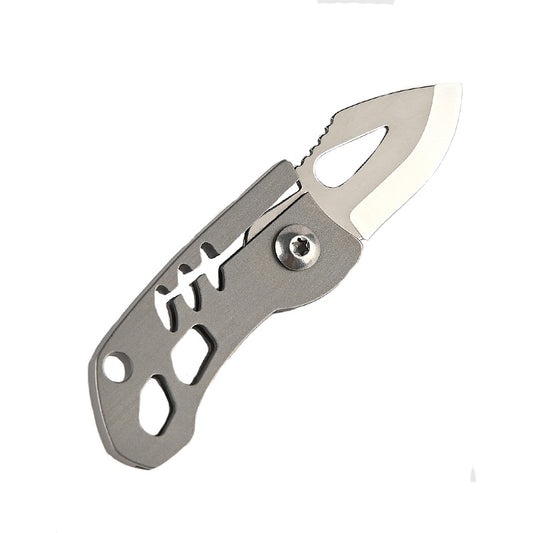 MASALONG MA-TY-046 Mini cuchillo plegable portátil de aleación de titanio afilado con acero D2 de alta dureza, llavero portátil, desembalaje y desembalaje, entrega exprés de cuchillos