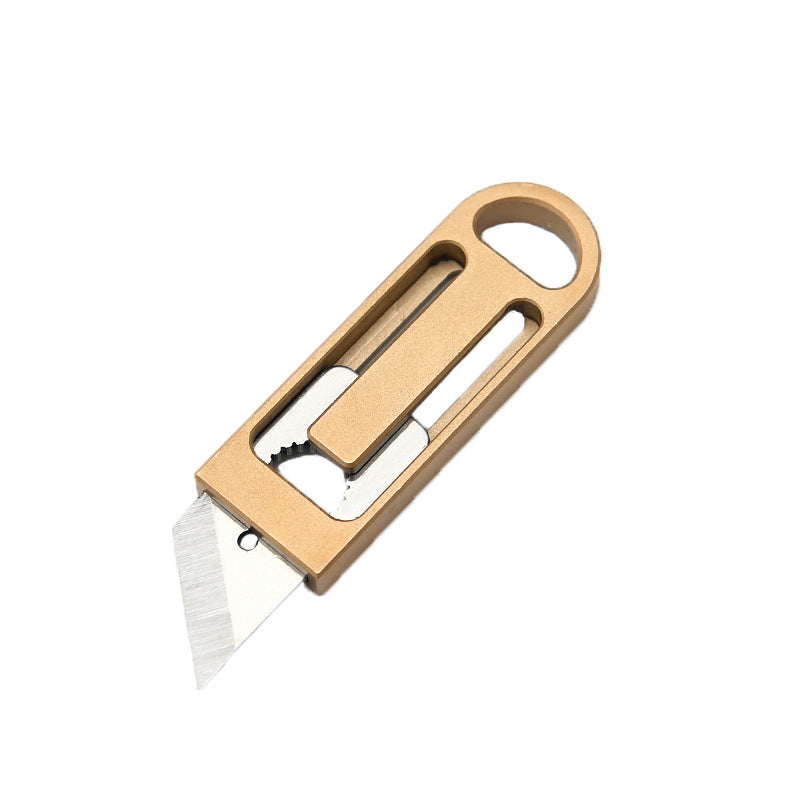 MASALONG MA-TY-068 Mini cuchillo de aleación de titanio, cuchillo de latón afilado y creativo, cuchillo de desembalaje y entrega exprés, cuchillo colgante de llavero portátil