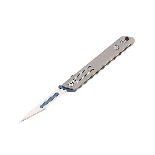MASALONG MA-TY-013 Mini cuchillo de aleación de titanio, hoja de corte artístico, cuchillo afilado para cortar papel, llavero portátil, cuchillo de mensajería portátil para desempaquetar y desempaquetar