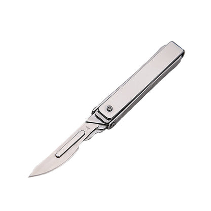 MASALONG MA-TY-035 Cuchillo plegable creativo para arte, cuchillo afilado para cortar papel, cuchillo portátil para abrir cajas, cuchillo pequeño exprés, cuchilla quirúrgica de acero inoxidable reemplazable