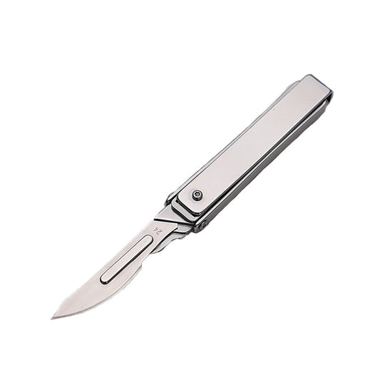 MASALONG MA-TY-035 Cuchillo plegable creativo para arte, cuchillo afilado para cortar papel, cuchillo portátil para abrir cajas, cuchillo pequeño exprés, cuchilla quirúrgica de acero inoxidable reemplazable