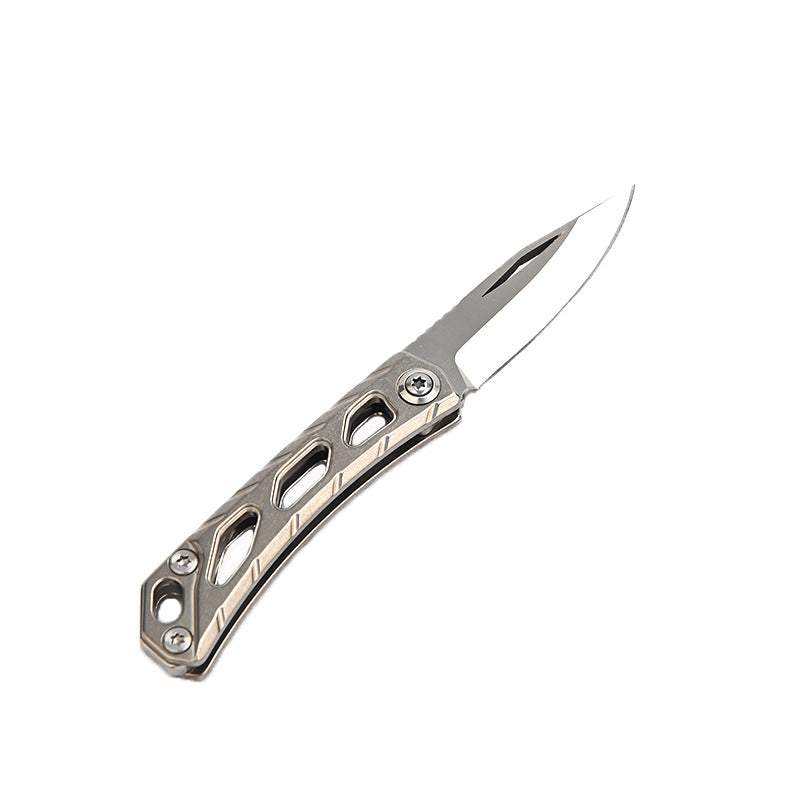 MASALONG MA-TY-063 D2 Faca dobrável de aço Liga de titânio Faca pequena Afiada Portátil Chaveiro Cabide Desmontagem Express Box Abertura Faca Autodefesa Faca de Frutas