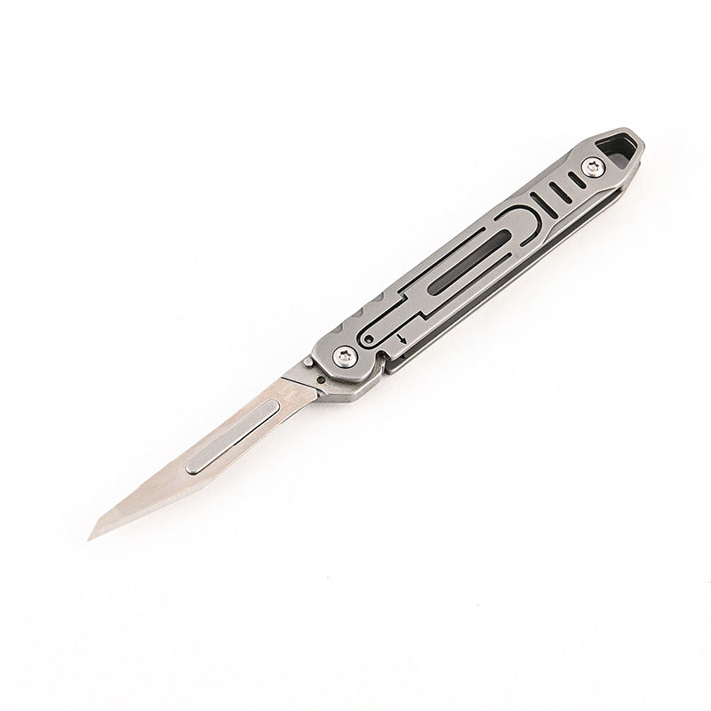MASALONG MA-TY-011 Cuchillo de arte de acero inoxidable Cuchillo plegable pequeño de apertura rápida Cuchillo de papel de corte afilado Llavero portátil Cuchillo exprés de caja abierta portátil