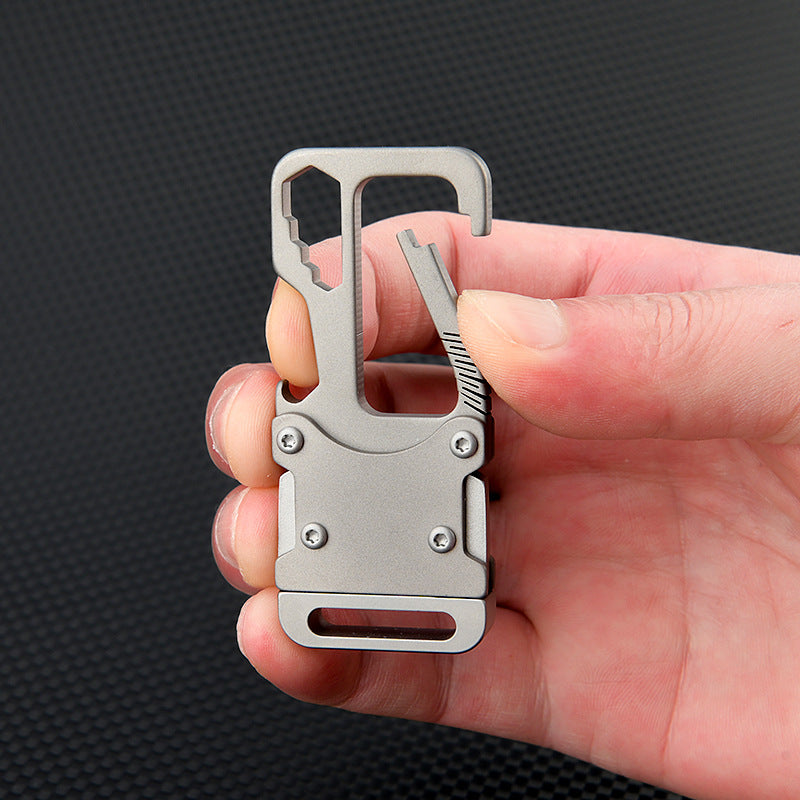 MASALONG MA-TY-042 Chaveiro de carro de liga de titânio multifuncional, chaveiro minimalista para pendurar na cintura masculina, ferramenta de combinação portátil, faca de desempacotamento