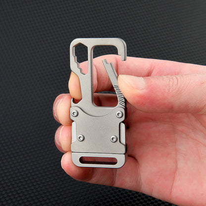 MASALONG MA-TY-042 Chaveiro de carro de liga de titânio multifuncional, chaveiro minimalista para pendurar na cintura masculina, ferramenta de combinação portátil, faca de desempacotamento