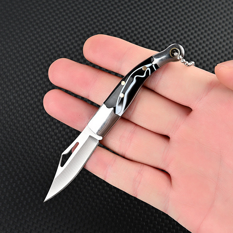 MASALONG MA-TY-018 Stainless Steel Mini Folding Knife Sharp Shrimp Knife Unpacking Express Box Opening Knife Keychain Pendant Fruit Knife Self Defense