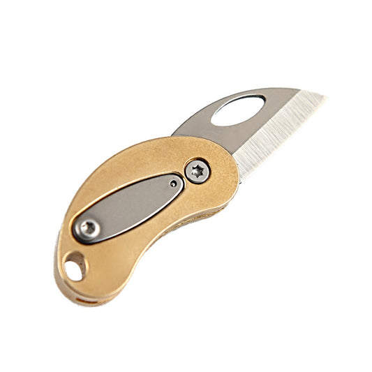 MASALONG MA-TY-043 Cuchillo de huevo de paloma, mini cuchillo plegable de latón, apertura y cierre de caja afilados, cuchillo de entrega exprés, llavero portátil, colgante, navaja de bolsillo
