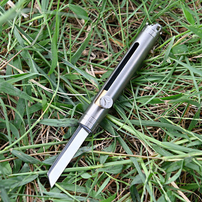 MASALONG MA-TY-058 Mini cuchillo llavero de titanio puro con alta dureza, herramienta de autodefensa afilada, cuchillo de fruta, cuchillo de entrega exprés portátil y fácil de desmontar