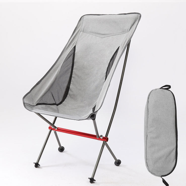 MA-YJ-004 Silla plegable portátil para exteriores de aleación de aluminio para aviación, silla tipo luna, silla para acampar con soporte de aluminio