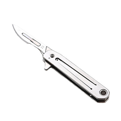 MASALONG MA-TY-020 Aço inoxidável Faca de arte de abertura rápida Mini chaveiro dobrável Lâmina pequena Faca de papel de corte afiada Faca de abertura expressa portátil