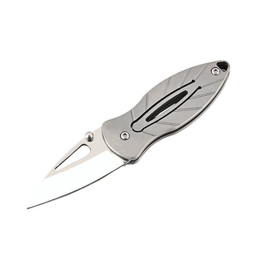 MASALONG MA-TY-050 D2 Cuchillo plegable pequeño de acero, llavero portátil, caja abierta, cuchillo afilado para frutas, cuchillo portátil para exteriores, autodefensa