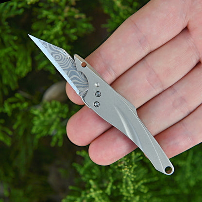 MASALONG MA-TY-070 Cuchillo Blue Fin original, mini cuchillo afilado con llavero, cuchillo portátil para abrir cajas exprés sin embalaje, cuchillo portátil de autodefensa para frutas