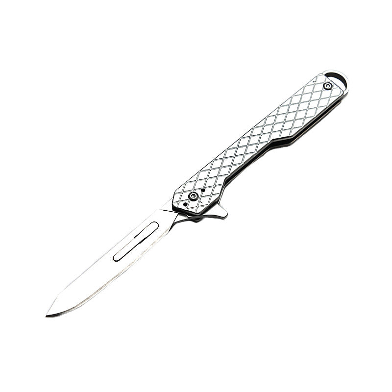 MASALONG MA-TY-052 Cuchillo de arte de 60 hojas, cuchilla para cortar papel, cuchillo plegable de acero inoxidable afilado, cuchilla reemplazable, llavero portátil, cuchillo de desempaquetado