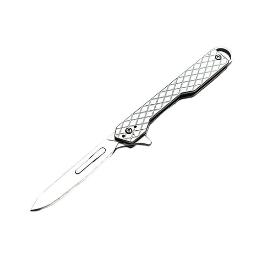 MASALONG MA-TY-052 Cuchillo de arte de 60 hojas, cuchilla para cortar papel, cuchillo plegable de acero inoxidable afilado, cuchilla reemplazable, llavero portátil, cuchillo de desempaquetado
