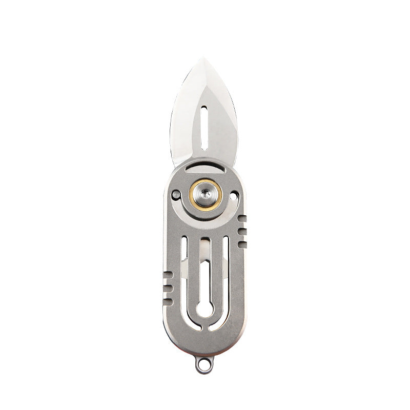MASALONG MA-TY-064 Cuchillo pequeño multifuncional de aleación de titanio con borde afilado y acero D2 de alta dureza, llavero portátil, desempaquetado, cuchillo pequeño, cuchillo de autodefensa