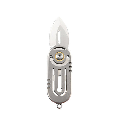 MASALONG MA-TY-064 Cuchillo pequeño multifuncional de aleación de titanio con borde afilado y acero D2 de alta dureza, llavero portátil, desempaquetado, cuchillo pequeño, cuchillo de autodefensa