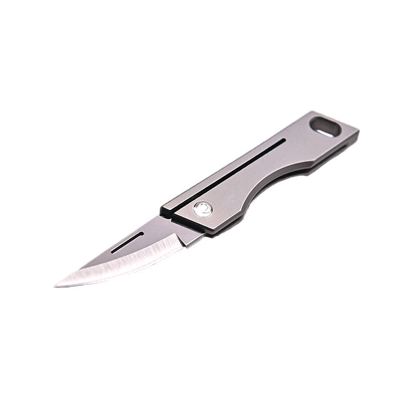 MASALONG MA-TY-007 Mini faca dobrável de liga de titânio, faca pequena afiada de aço D2 de alta dureza, chaveiro portátil, peças para pendurar, desembalar, entrega expressa e desembalar faca pequena
