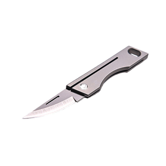 MASALONG MA-TY-007 Mini faca dobrável de liga de titânio, faca pequena afiada de aço D2 de alta dureza, chaveiro portátil, peças para pendurar, desembalar, entrega expressa e desembalar faca pequena