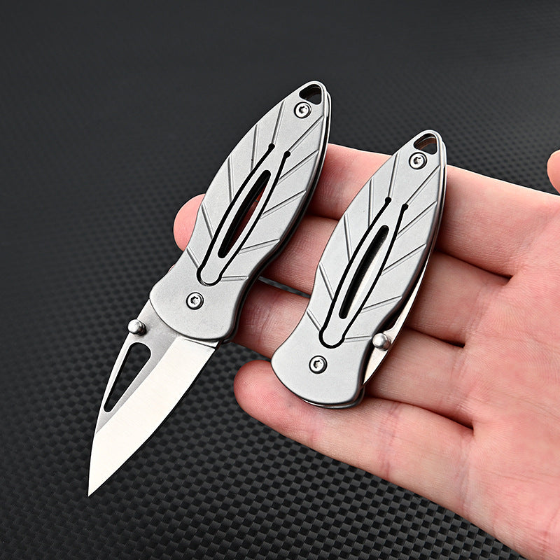 MASALONG MA-TY-050 D2 Cuchillo plegable pequeño de acero, llavero portátil, caja abierta, cuchillo afilado para frutas, cuchillo portátil para exteriores, autodefensa