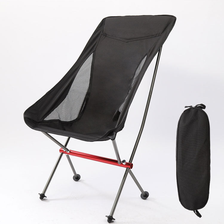 MA-YJ-004 Silla plegable portátil para exteriores de aleación de aluminio para aviación, silla tipo luna, silla para acampar con soporte de aluminio