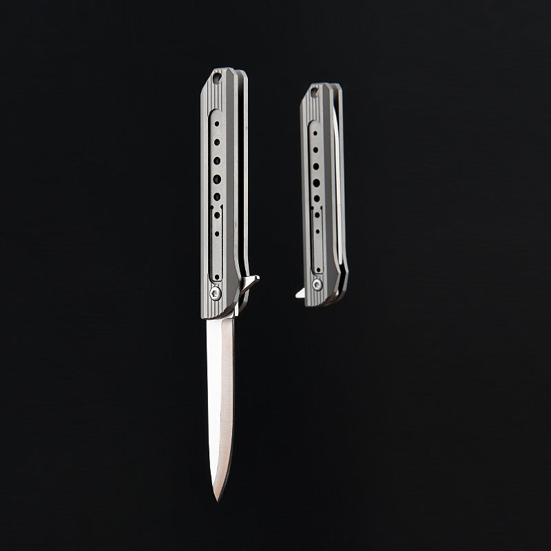 MASALONG MA-TY-044 Mini faca de liga de titânio, faca dobrável de aço D2 afiada, chaveiro portátil, desempacotamento, faca de entrega expressa, faca de frutas de autodefesa
