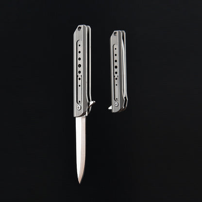 MASALONG MA-TY-044 Mini faca de liga de titânio, faca dobrável de aço D2 afiada, chaveiro portátil, desempacotamento, faca de entrega expressa, faca de frutas de autodefesa