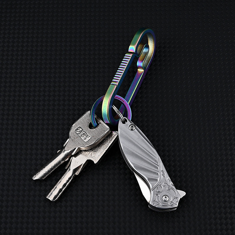 MASALONG MA-TY-061 D2 Steel Mini Folding Knife, Sharp Stainless Steel Fruit Knife, Outdoor Self Defense, Portable, Dismantling, Express Delivery Knife, Portable Keychain