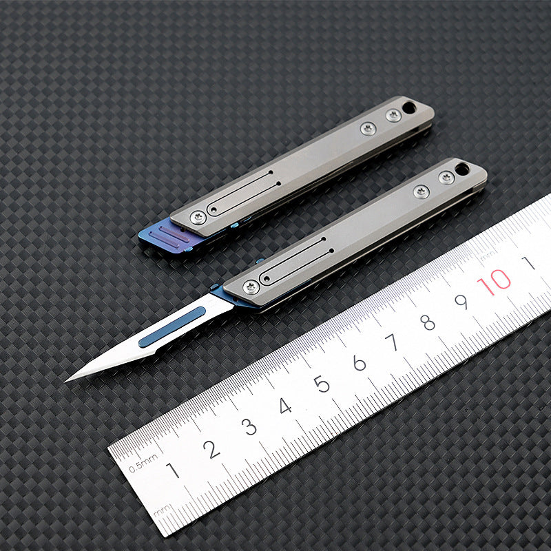 MASALONG MA-TY-013 Titanium alloy mini knife, art cutting blade, sharp paper cutting knife, portable keychain pendant, portable unboxing and unpacking courier knife