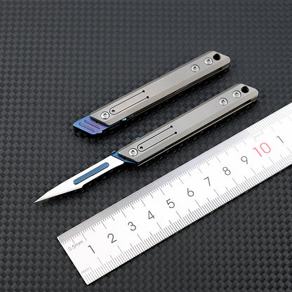 MASALONG MA-TY-013 Titanium alloy mini knife, art cutting blade, sharp paper cutting knife, portable keychain pendant, portable unboxing and unpacking courier knife
