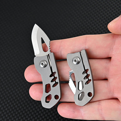 MASALONG MA-TY-046 Mini faca dobrável portátil de liga de titânio afiada com alta dureza D2 aço portátil chaveiro cabide, desembalar e desembalar, faca de entrega expressa